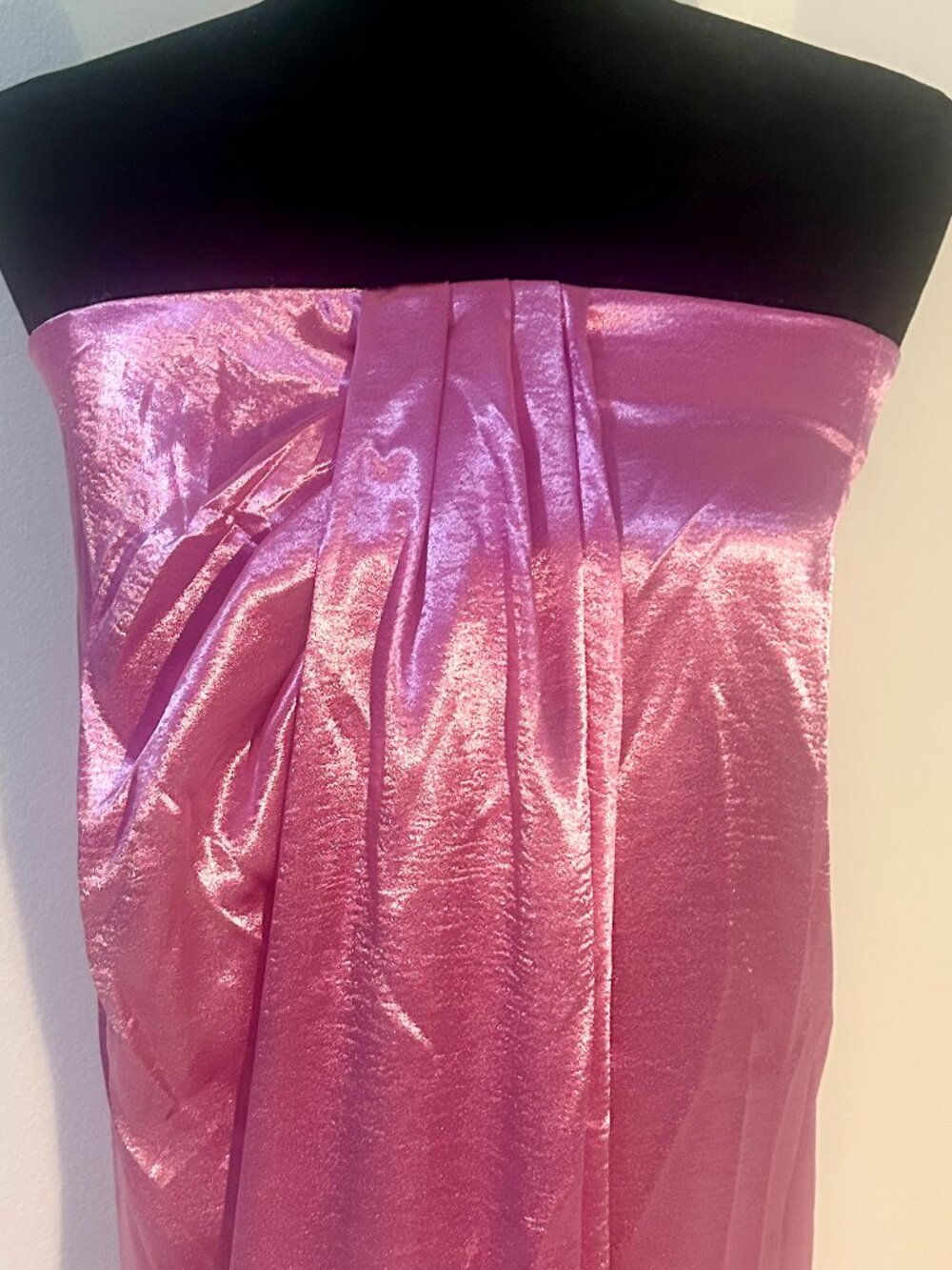 NWT Johnny Wujek JCPenney Metallic Pink Strapless Gown L Prom